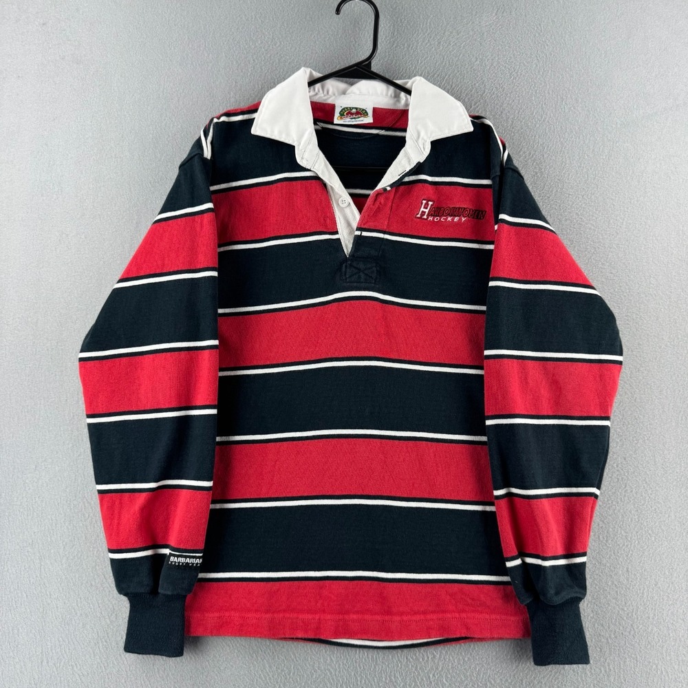 Barbarian Rugby Shirt Mens Small Red Heavy Cotton Long Sleeve Made in Canada